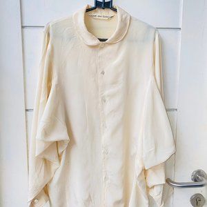 1980's COMME des GARCONS Silk Blouse Asymmetric Balloon Pit Blouse